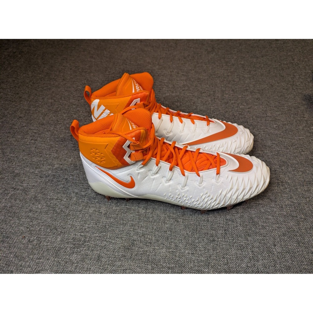 Nike Force Savage Pro TD Promo Football Cleats White Brilliant Orange Size 16